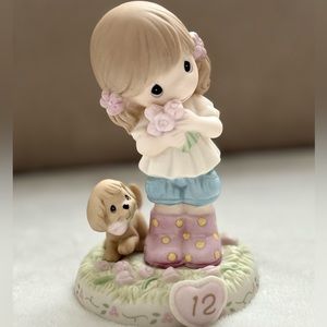Precious Moments with girl and puppy number 12